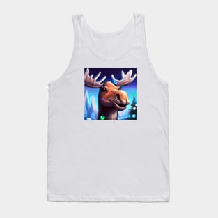 Cute Moose Drawing Tank Top